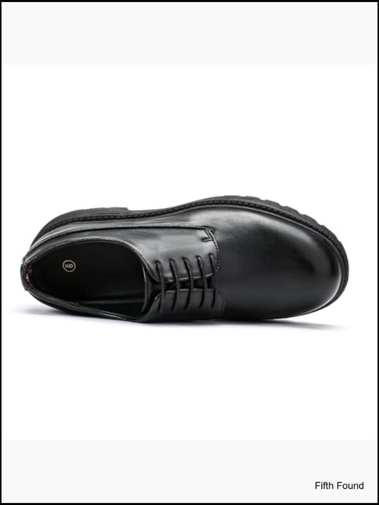 Men\'s Platform Oxford Dress Shoes Lace Up Round Toe Office Casual